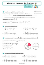 Ajouter et comparer des fractions (2) - Exercices de  : 8ème Harmos - PDF à imprimer