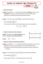 Ajouter et comparer des fractions (2) - Cours de  : 8ème Harmos - PDF à imprimer