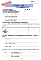 L’impératif présent - Examen Evaluation de conjugaison pour la  : 8ème Harmos - PDF à imprimer