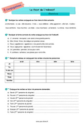 Le futur de l'indicatif - Exercices de conjugaison pour la  : 8ème Harmos - PDF à imprimer