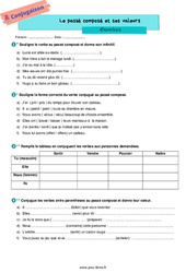 Le passé composé et ses valeurs - Exercices de conjugaison pour la  : 8ème Harmos - PDF à imprimer