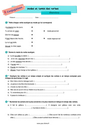 Modes et temps des verbes - Exercices de conjugaison pour la  : 8ème Harmos - PDF à imprimer