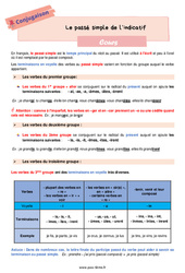 Le passé simple de l’indicatif - Cours de conjugaison pour la  : 8ème Harmos - PDF à imprimer