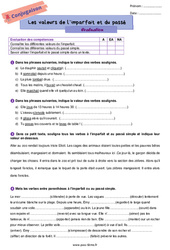 Evaluation Les valeurs de l'imparfait et du passé simple - Examen Evaluation de conjugaison pour la  : 8ème Harmos - PDF à imprimer