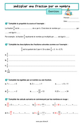 Multiplier une fraction par un nombre - Exercices pour la  : 8ème Harmos - PDF à imprimer