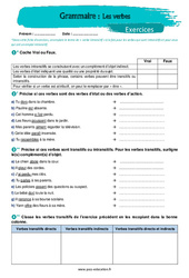 Les verbes attributifs et d'action - Exercices avec les corrigés : 9eme Harmos - PDF à imprimer