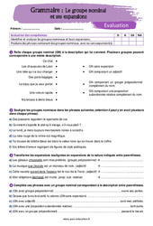 Le groupe nominal et ses expansions - Examen Evaluation avec la correction : 9eme Harmos - PDF à imprimer