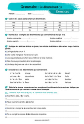 Les déterminants (1) - Exercices avec les corrigés : 9eme Harmos - PDF à imprimer