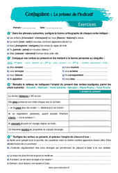 Le présent de l'indicatif - Exercices avec les corrigés : 9eme Harmos - PDF à imprimer