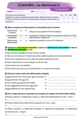 Les déterminants (2) - Examen Evaluation avec la correction : 9eme Harmos - PDF à imprimer