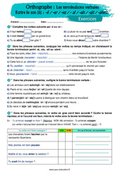 Les terminaisons verbales - Ecrire le son [é] - Exercices avec les corrigés : 9eme Harmos - PDF à imprimer