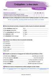 Le futur simple - Examen Evaluation avec la correction : 9eme Harmos - PDF à imprimer