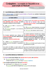 Les emplois de l’imparfait et du passé simple de l’indicatif - Séquence complète : 9eme Harmos - PDF à imprimer