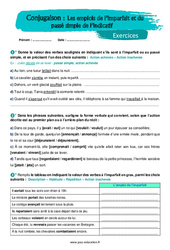 Les emplois de l’imparfait et du passé simple de l’indicatif - Exercices avec les corrigés : 9eme Harmos - PDF à imprimer