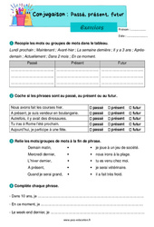 Passé, présent, futur - Exercices de conjugaison : 4ème Harmos - PDF à imprimer