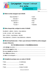 Trouver l’infinitif d’un verbe conjugué - Exercices de conjugaison : 4ème Harmos - PDF à imprimer