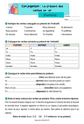 Le présent des verbes en - er - Exercices de conjugaison : 4ème Harmos - PDF à imprimer