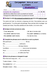 Être et avoir au présent - Évaluation de conjugaison : 4ème Harmos - PDF à imprimer