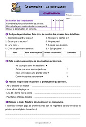 La ponctuation de fin de phrase et les signes du discours rapporté - Évaluation de grammaire : 4ème Harmos - PDF à imprimer