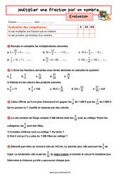 Multiplier une fraction par un nombre - Examen Evaluation avec la correction : 9eme Harmos - PDF à imprimer