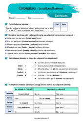 Le subjonctif présent - Exercices avec les corrigés : 9eme Harmos - PDF à imprimer