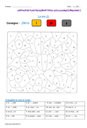 Son j - Coloriage magique : 4ème Harmos - PDF à imprimer