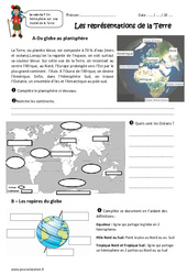 Représentations de la Terre - Exercices : 5ème Harmos - PDF à imprimer