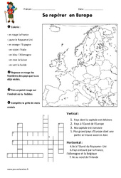 Se repérer en Europe - Exercices : 5ème Harmos - PDF à imprimer