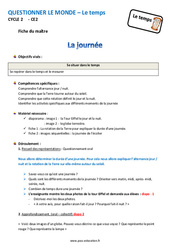 Journée - Fiche de préparation : 5ème Harmos - PDF à imprimer