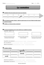 Semaine - Exercices : 5ème Harmos - PDF à imprimer