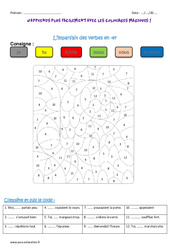 Imparfait des verbes en - er - Coloriage magique : 4ème Harmos - PDF à imprimer