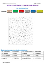 Familles de mots - Coloriage magique : 7ème Harmos - PDF à imprimer