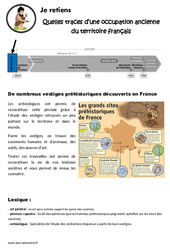 Quelles traces d’une occupation ancienne du territoire français - Cours, Leçon : 5ème, 6ème Harmos - PDF gratuit à imprimer