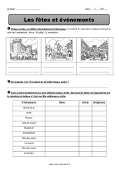 Fêtes et événements - Exercices : 5ème Harmos - PDF à imprimer