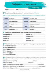 Le passé composé - Exercices avec les corrigés : 9eme Harmos - PDF à imprimer