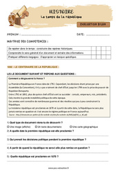 Le temps de la république  - Examen Evaluation + Bilan : 7ème Harmos - PDF à imprimer