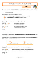 Priorités opératoires et distributivité - Séquence complète : 9eme Harmos - PDF à imprimer