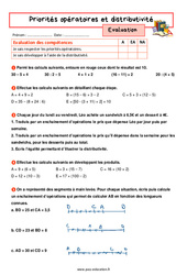 Priorités opératoires et distributivité - Examen Evaluation avec la correction : 9eme Harmos - PDF à imprimer