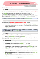 Les natures de mots - Séquence complète : 9eme Harmos - PDF à imprimer