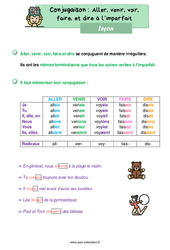 Aller, venir, voir, faire, et dire à l’imparfait - Cours, Leçon de conjugaison : 4ème Harmos - PDF gratuit à imprimer