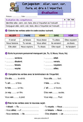 Aller, venir, voir, faire, et dire à l’imparfait - Évaluation de conjugaison : 4ème Harmos - PDF à imprimer