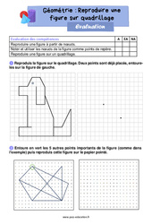 Reproduire une figure sur quadrillage - Évaluation de géométrie : 4ème Harmos - PDF à imprimer