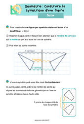 Construire le symétrique d'une figure - Cours, Leçon de géométrie : 4ème Harmos - PDF gratuit à imprimer