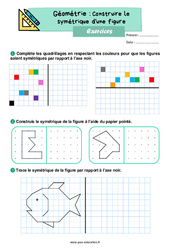 Construire le symétrique d'une figure - Exercices de géométrie : 4ème Harmos - PDF à imprimer