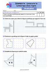Construire le symétrique d'une figure - Évaluation de géométrie : 4ème Harmos - PDF à imprimer