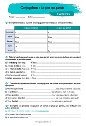 Le plus - que - parfait - Exercices avec les corrigés : 9eme Harmos - PDF à imprimer