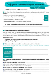 Les temps composés de l’indicatif - Exercices avec les corrigés : 9eme Harmos - PDF à imprimer