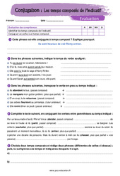 Les temps composés de l’indicatif - Examen Evaluation avec la correction : 9eme Harmos - PDF à imprimer