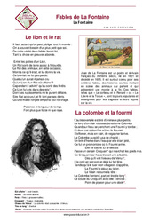 Les fables de La Fontaine - Littérature : 9eme Harmos - PDF à imprimer