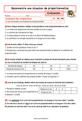 Reconnaitre une situation de proportionnalité - Examen Evaluation, bilan, contrôle avec la correction : 9eme Harmos - PDF à imprimer